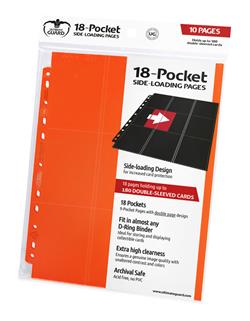 Hojas para archivador (10 unidades) 18-Pocket Side naranja